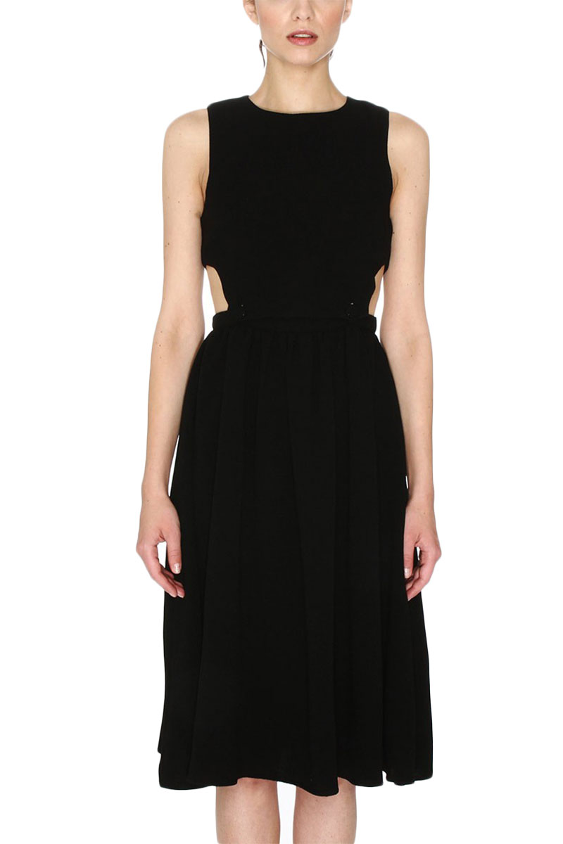 Pepaloves Meritxell cut-out midi φόρεμα μαύρο