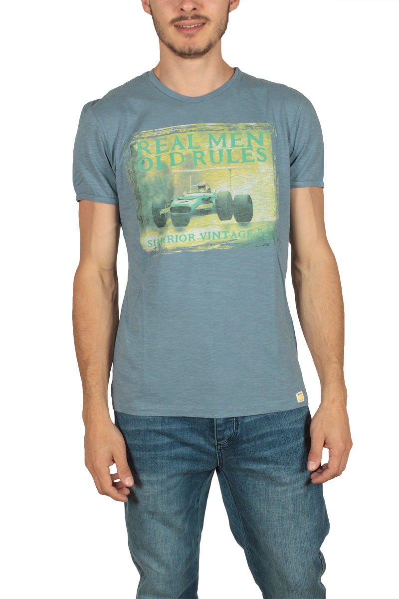 Superior Vintage ανδρικό t-shirt ίντιγκο