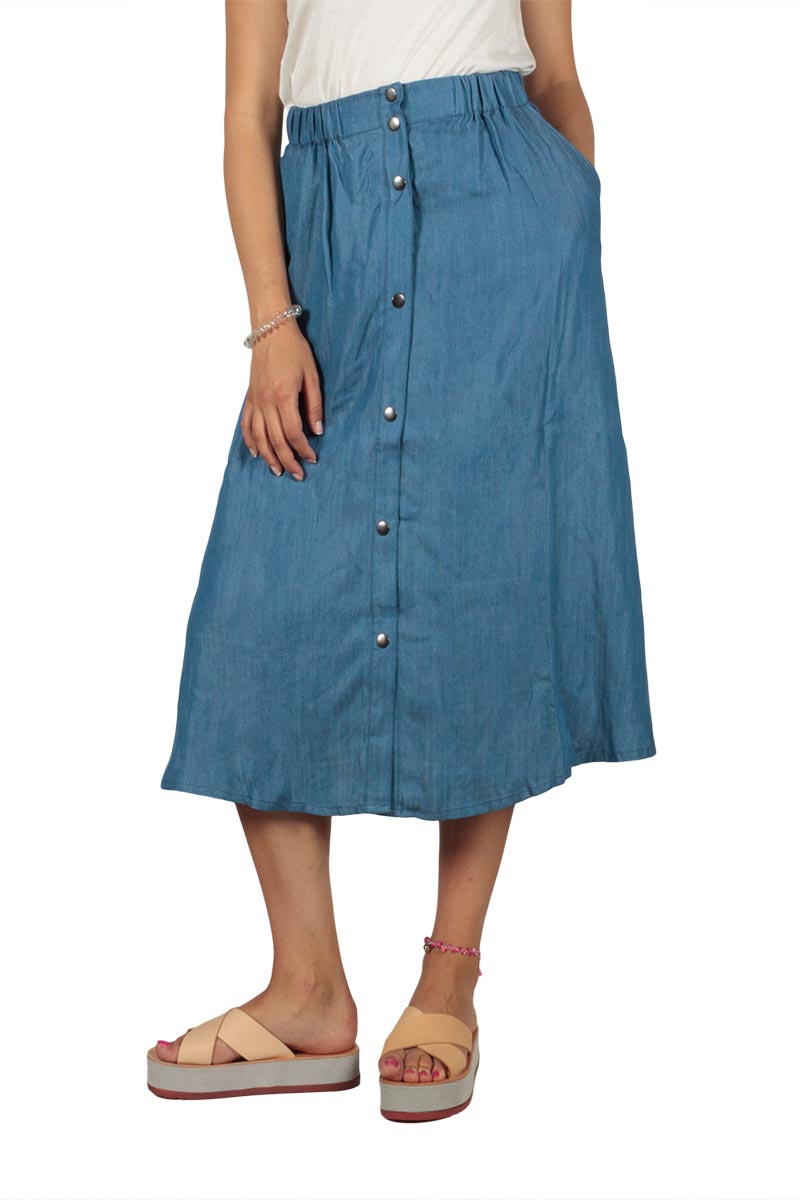 Soft Rebels Lori denim midi φούστα