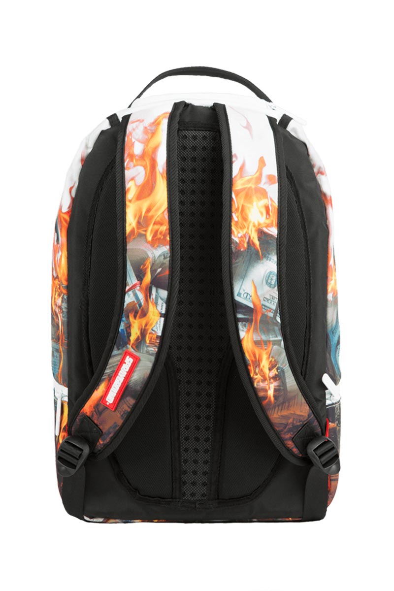 Sprayground white fire money dlx backpack