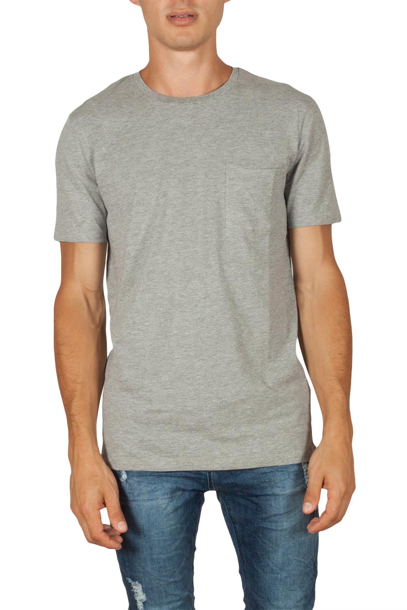Minimum Nowa ανδρικό t-shirt γκρι μελανζέ με τσέπη