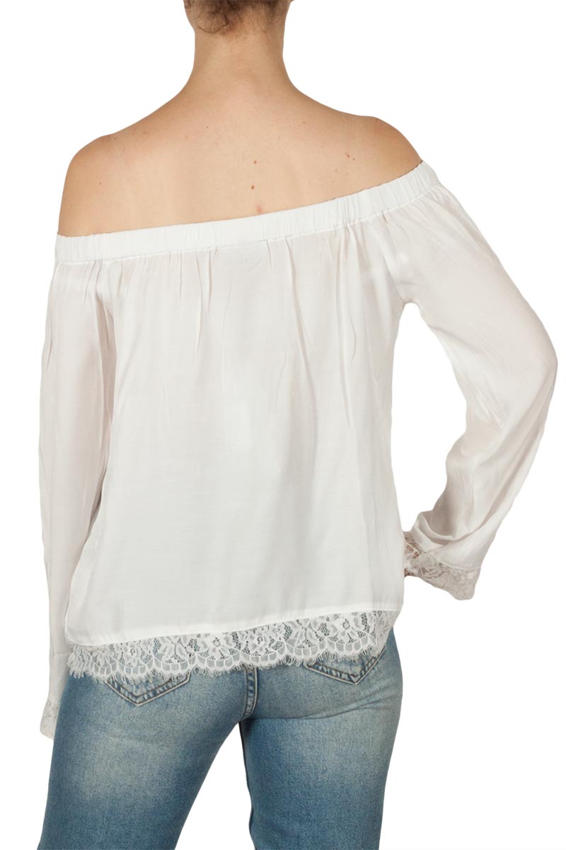 Minimum Carlina Bardot blouse white