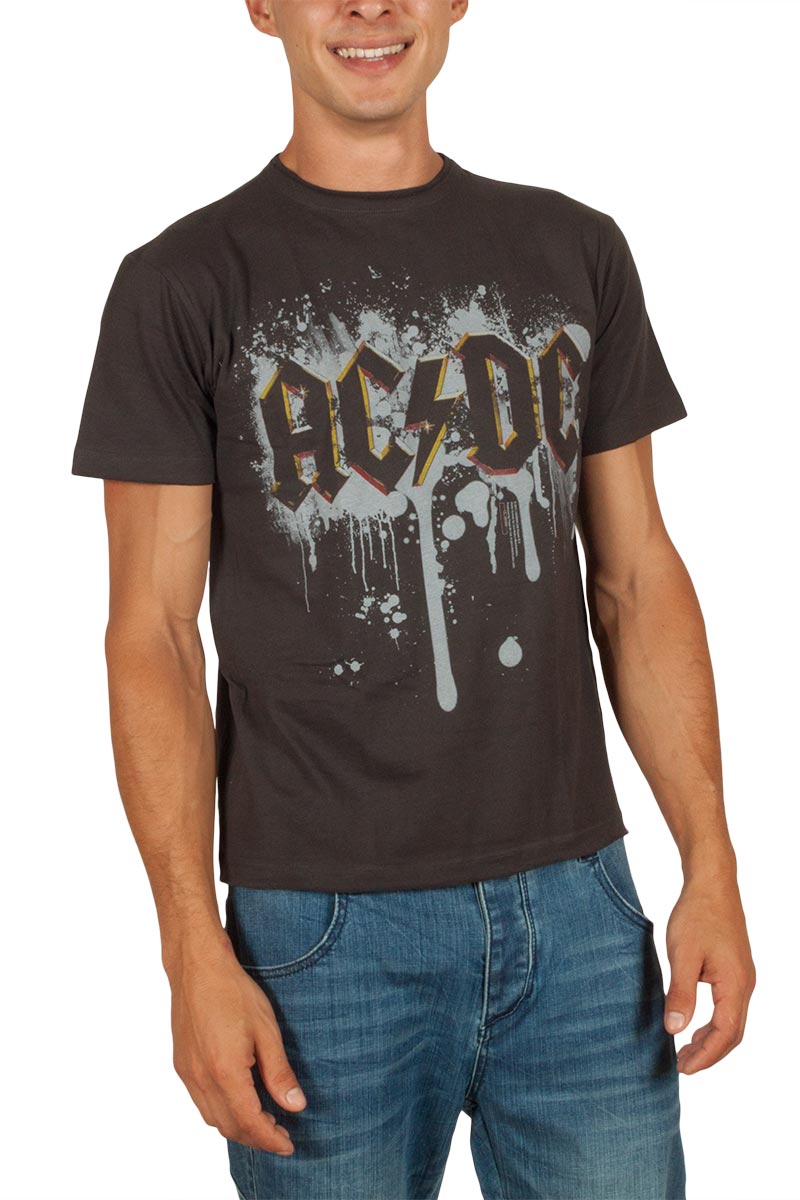 Amplified ACDC graffiti logo t-shirt ανθρακί