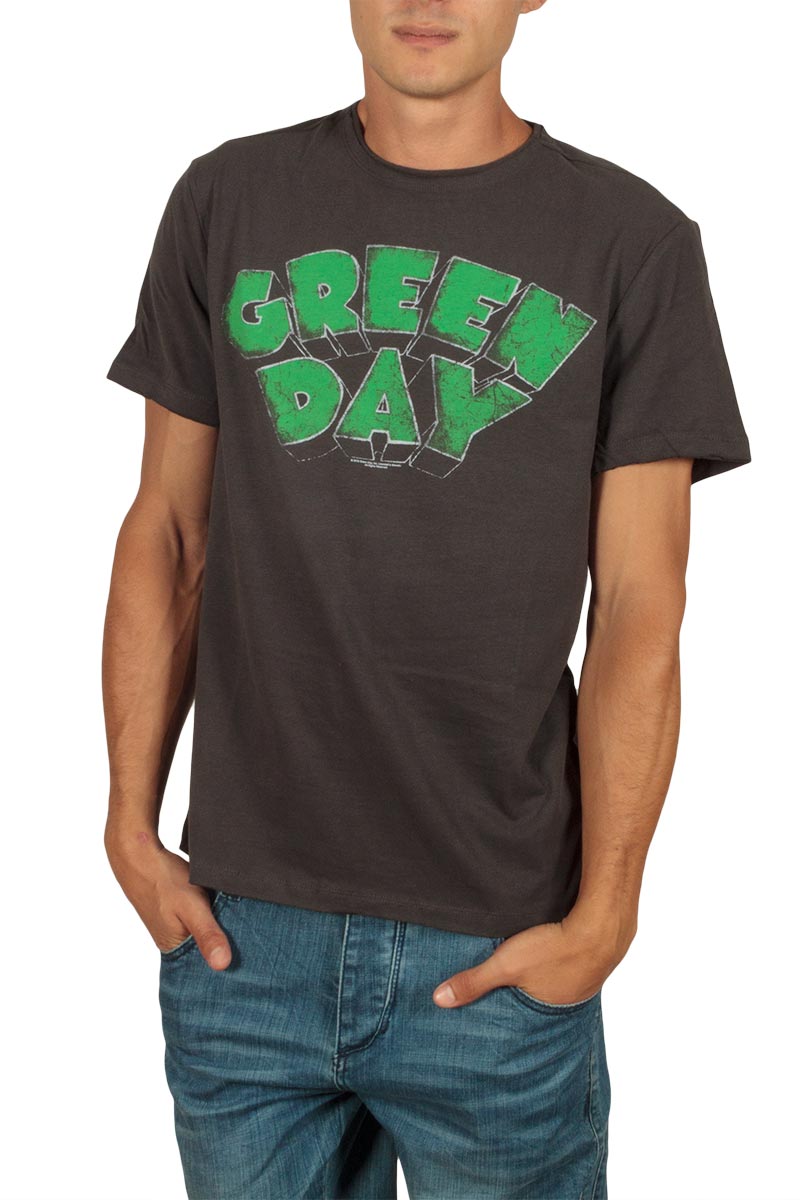 Amplified Green Day logo t-shirt ανθρακί