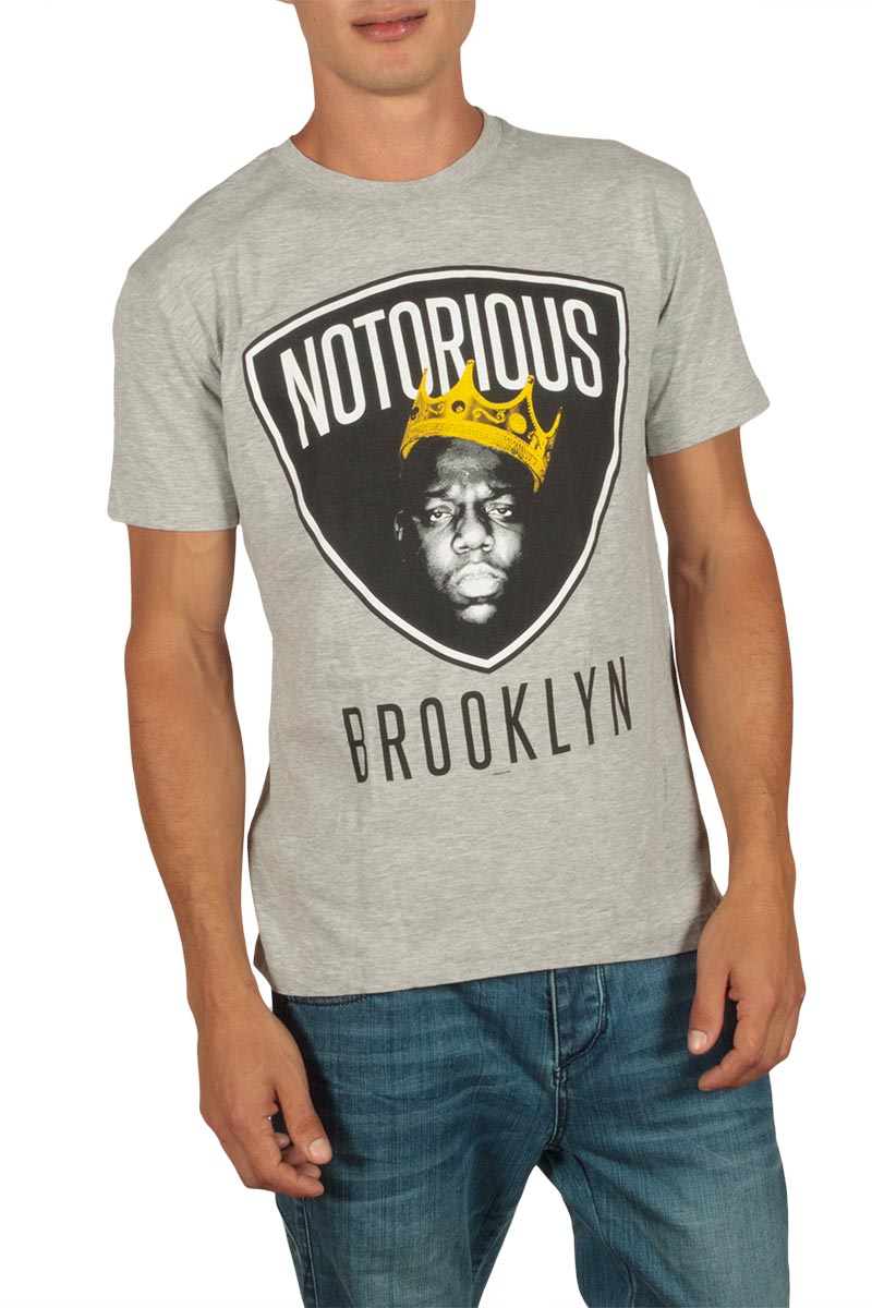 Amplified Biggie Notorious Brooklyn t-shirt γκρι μελανζέ