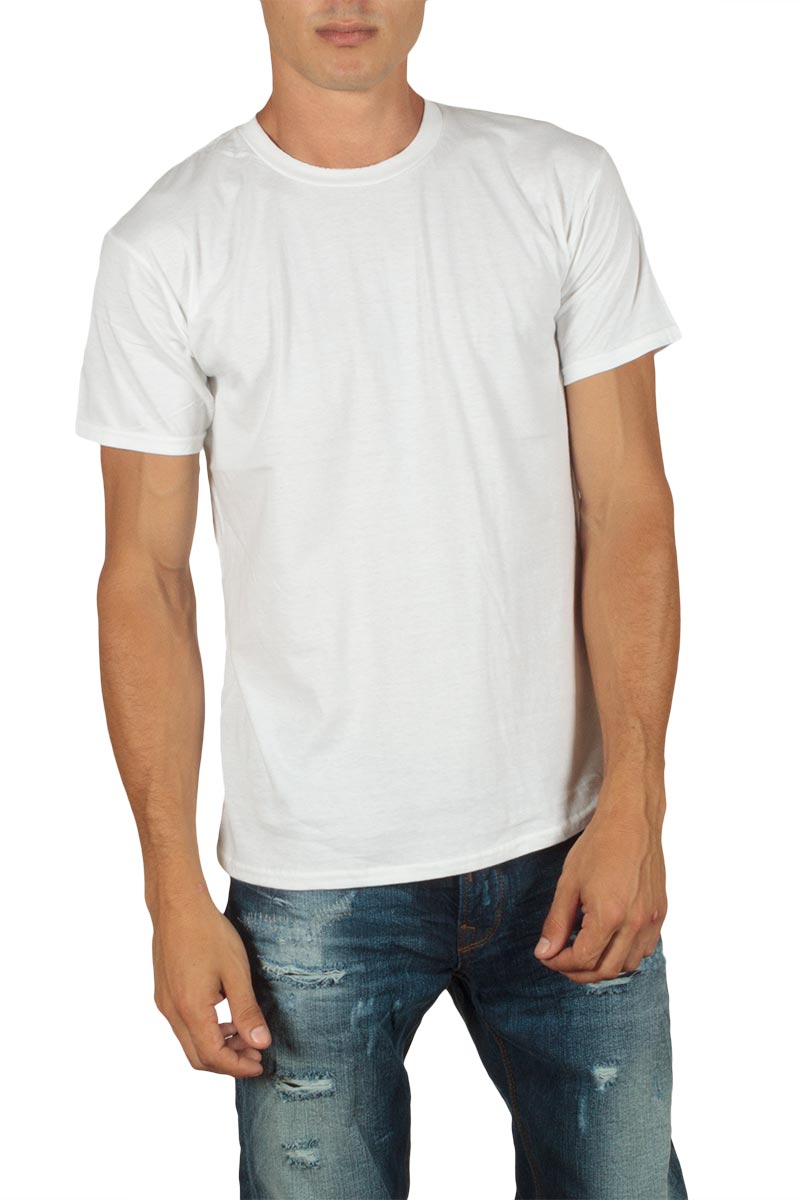 Ανδρικό βαμβακερό basic t-shirt λευκό