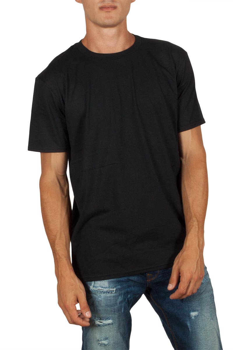 Ανδρικό βαμβακερό basic t-shirt μαύρο