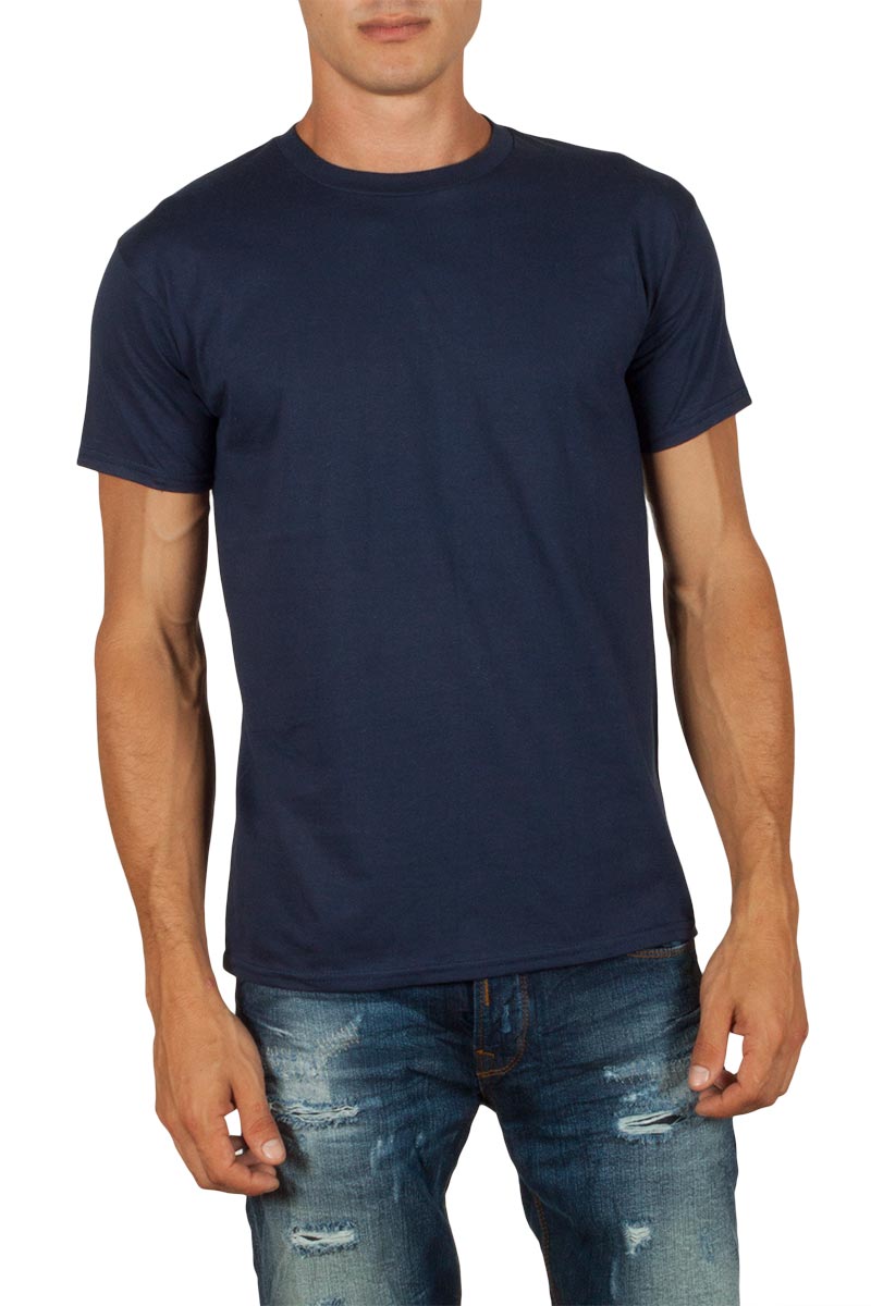 Ανδρικό βαμβακερό basic t-shirt μπλε