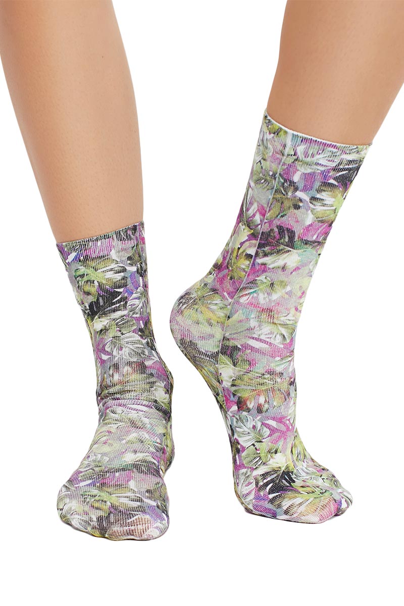 Free People Stole the show printed sock green combo