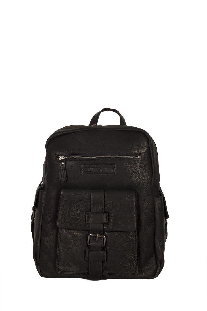 Hill Burry δερμάτινο backpack μαύρο