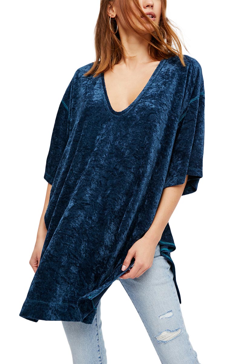 Free People We the Free Luxe Tee navy
