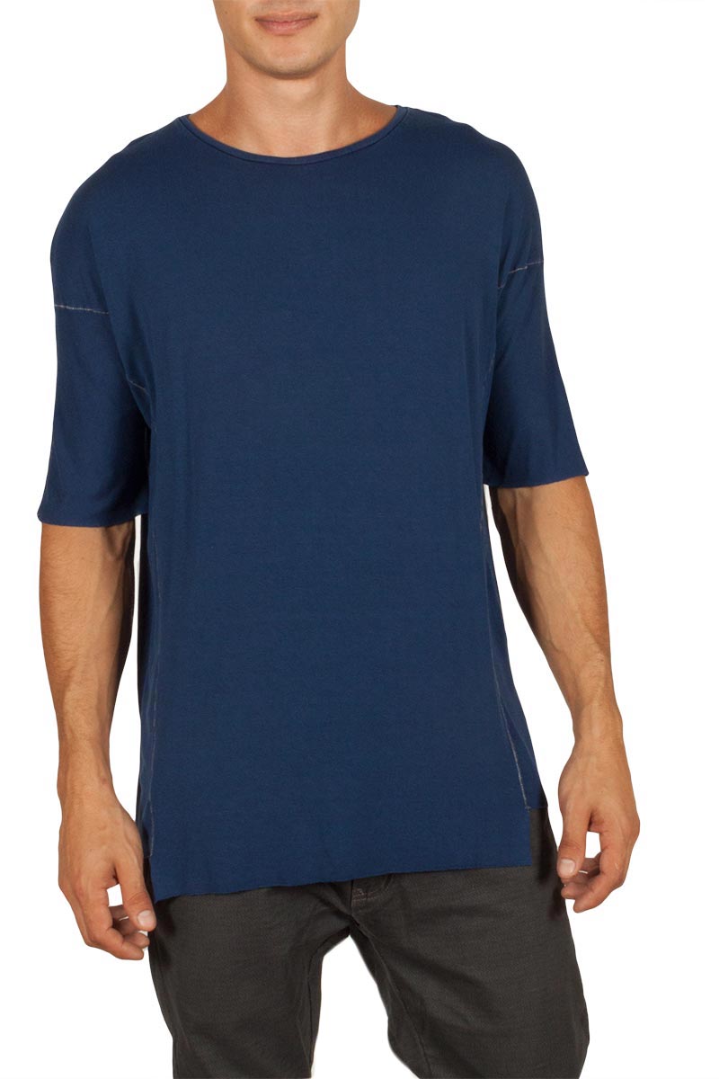 Ανδρικό μακρύ t-shirt μπλε