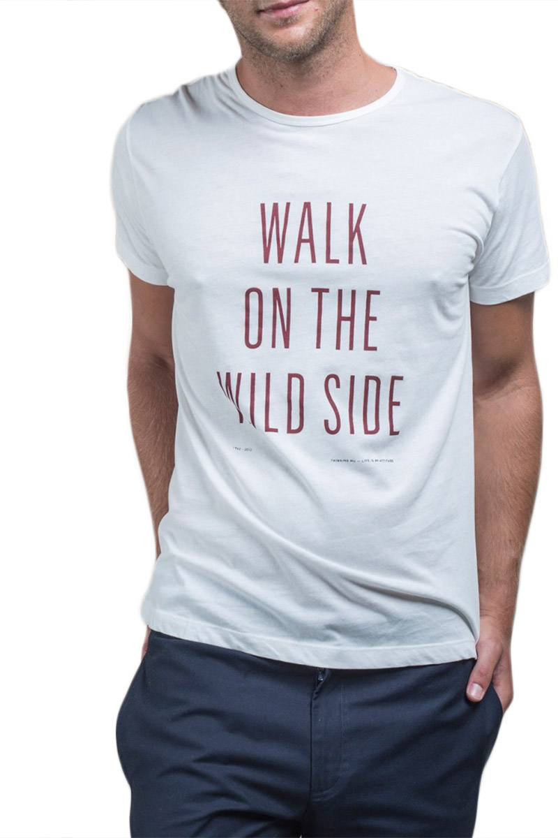 Thinking Mu Walk on the wild side t-shirt snow white