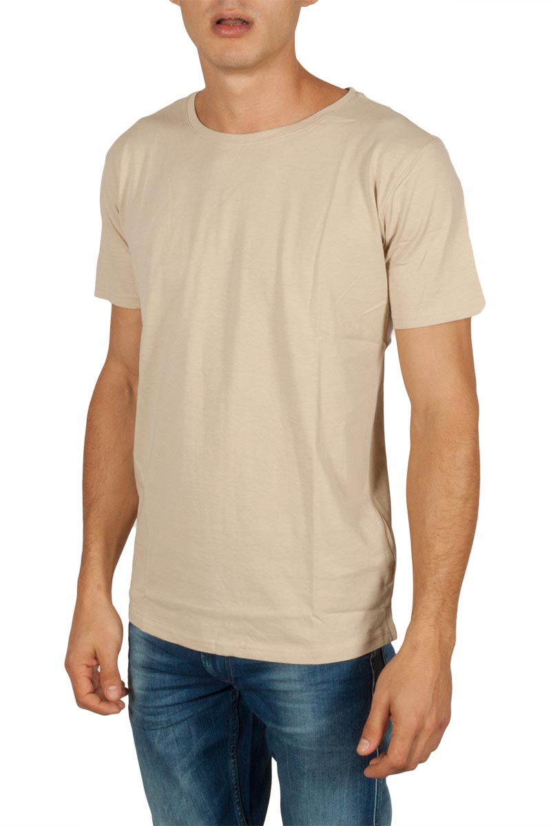 Anerkjendt Ralf basic t-shirt εκρού μελανζέ