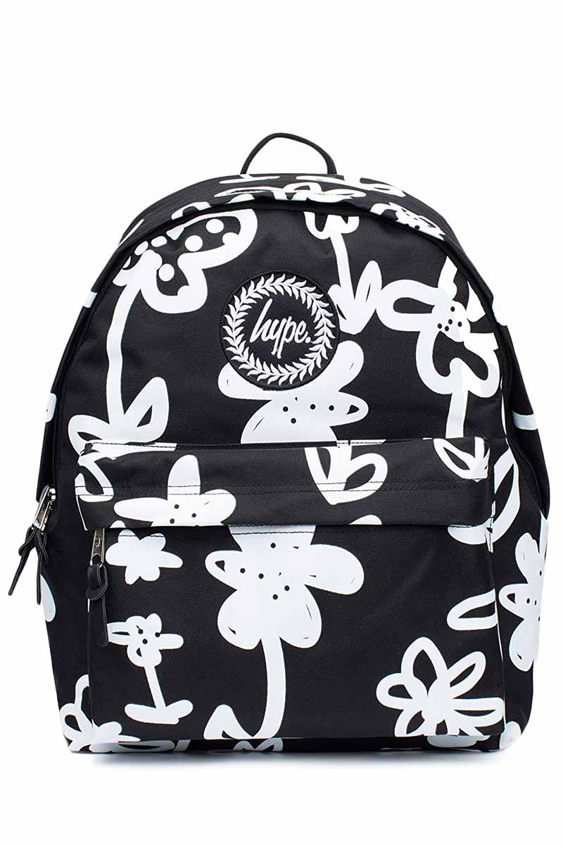Hype hand style floral backpack black