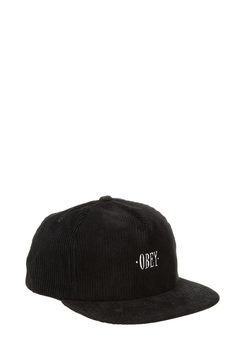 Obey Posted κοτλέ καπέλο μαύρο