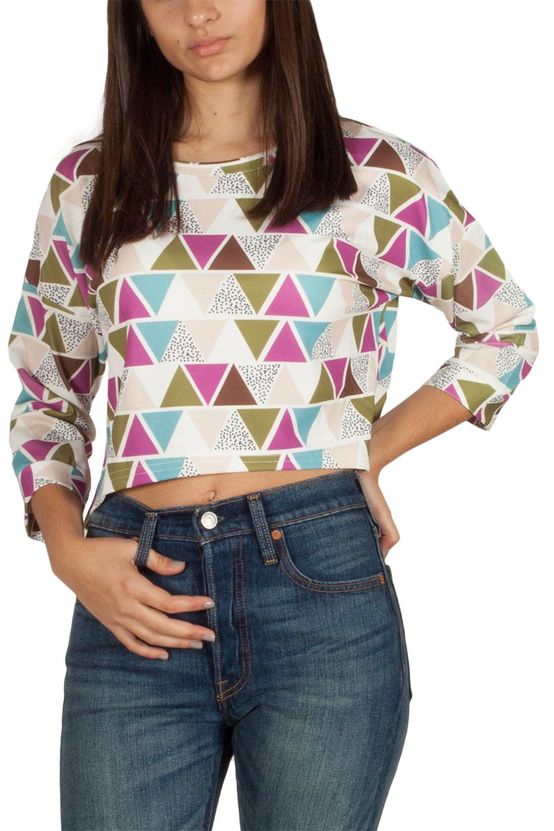 Migle + me Triangle crop μπλούζα πολύχρωμη