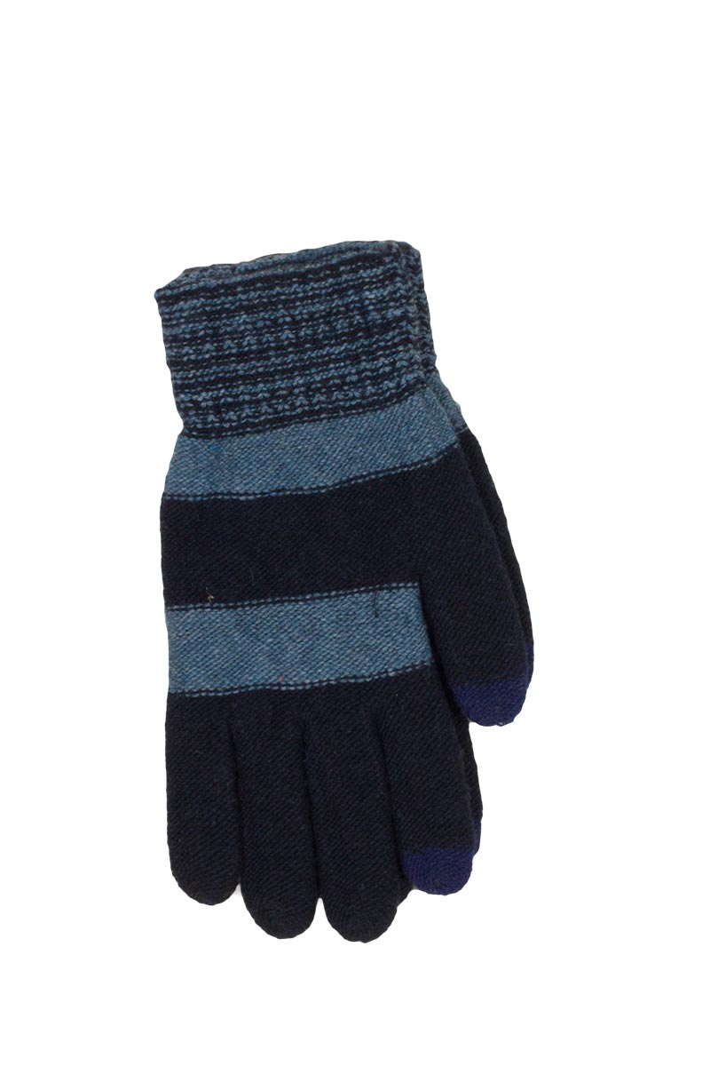 Μπλε πλεκτά γάντια για οθόνη αφής