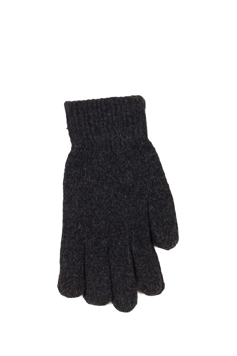 Πλεκτά γάντια μαύρα μελανζέ