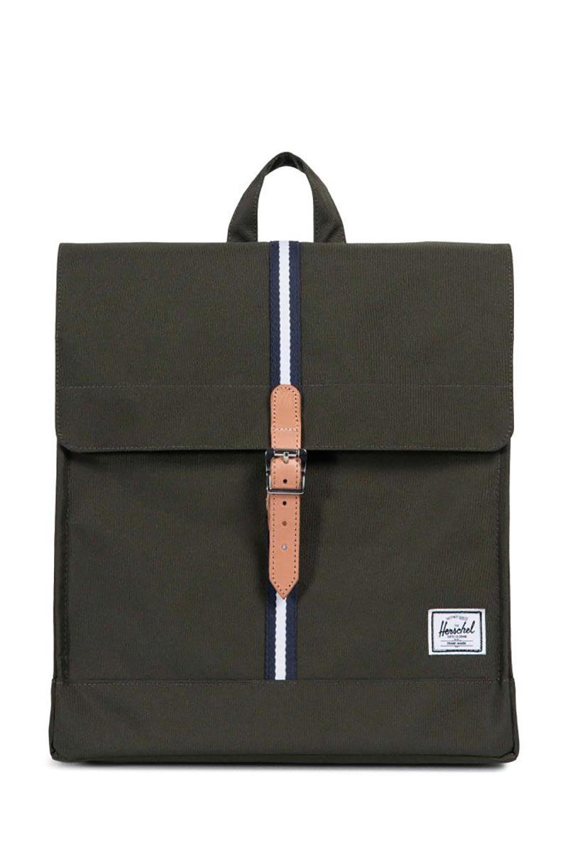 Herschel Supply Co. City Offset mid volume backpack forest green/leather