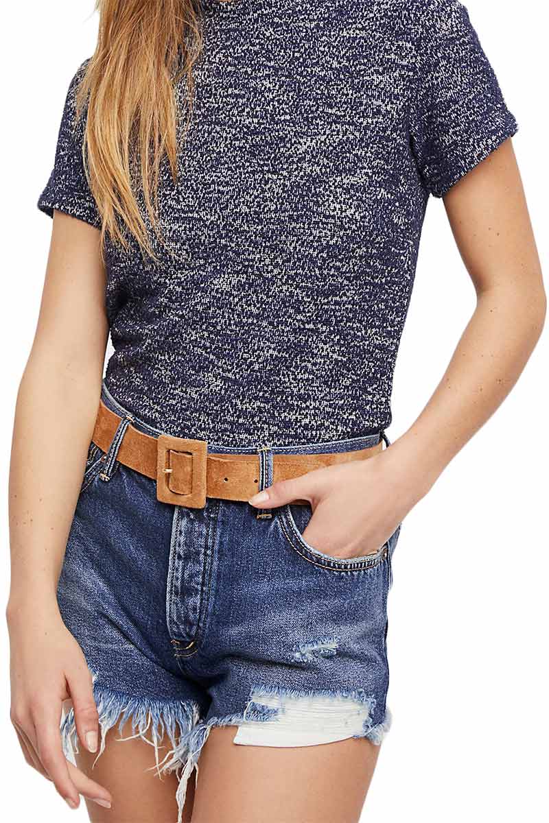 Free People Loving good vibrations denim shorts indigo mirage