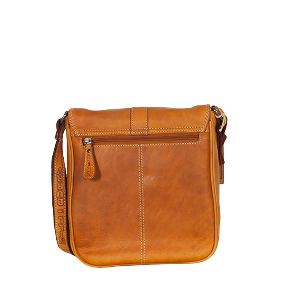 Hill Burry men's leather flap over bag tan