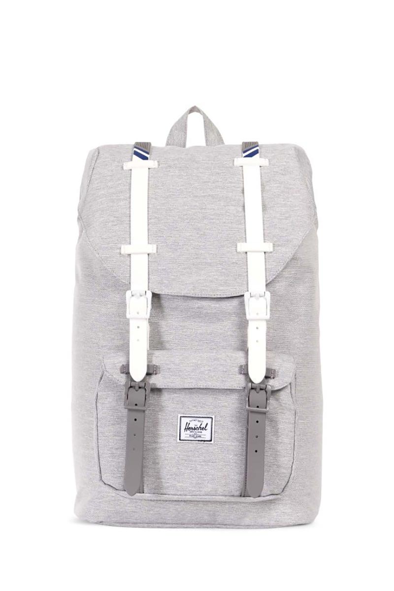 Herschel Supply Co. Little America mid volume backpack light grey crosshatch/white/blueprint stripe
