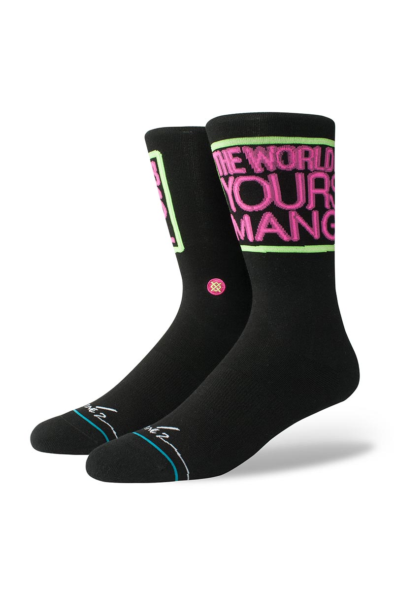 Stance Patrick Martinez neon ανδρικές κάλτσες μαύρες