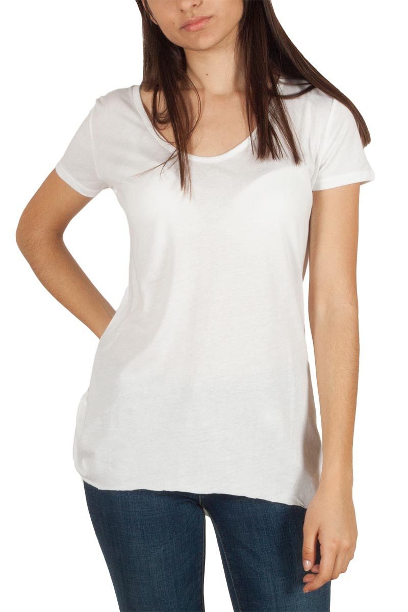 LTB Cepira γυναικεία κοντομάνικη ασύμμετρη μπλούζα λευκή