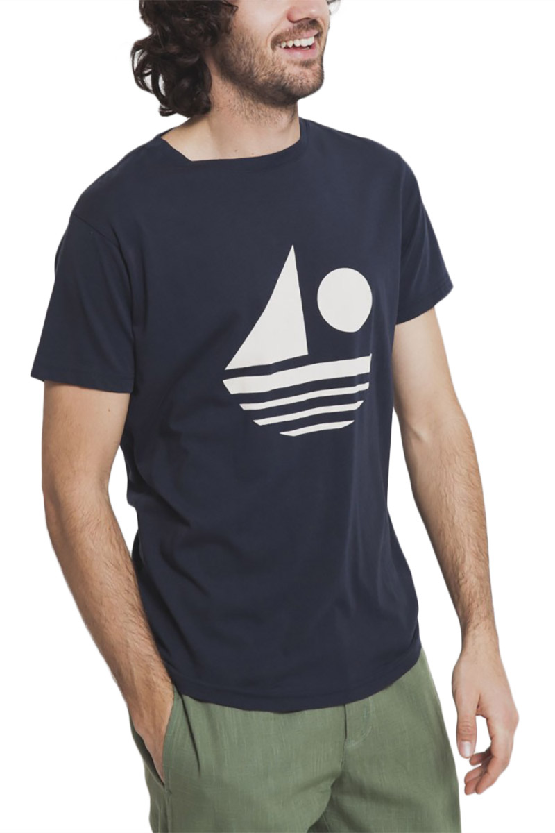 Thinking Mu ανδρικό t-shirt Sailing μπλε