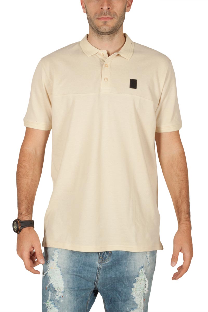 Anerkjendt Daud ανδρικό polo t-shirt πικέ εκρού