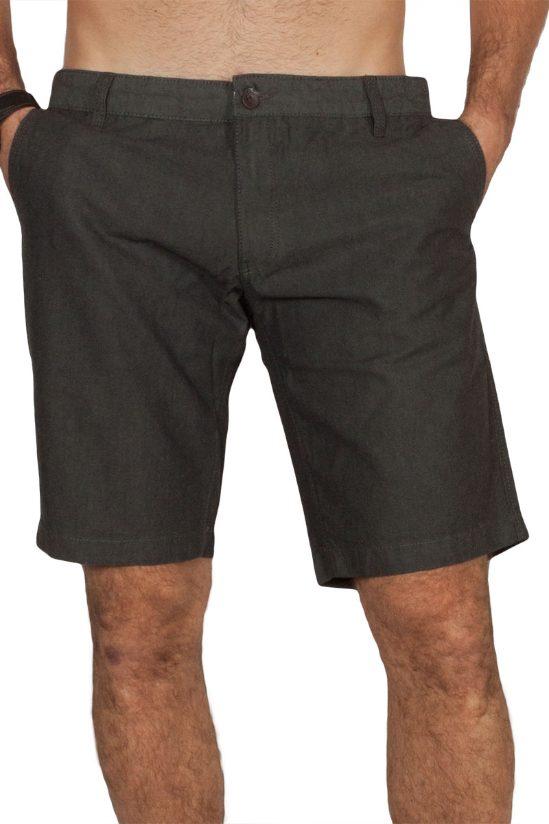 Anerkjendt Shorty cotton-linen mix βερμούδα ανθρακί μελανζέ