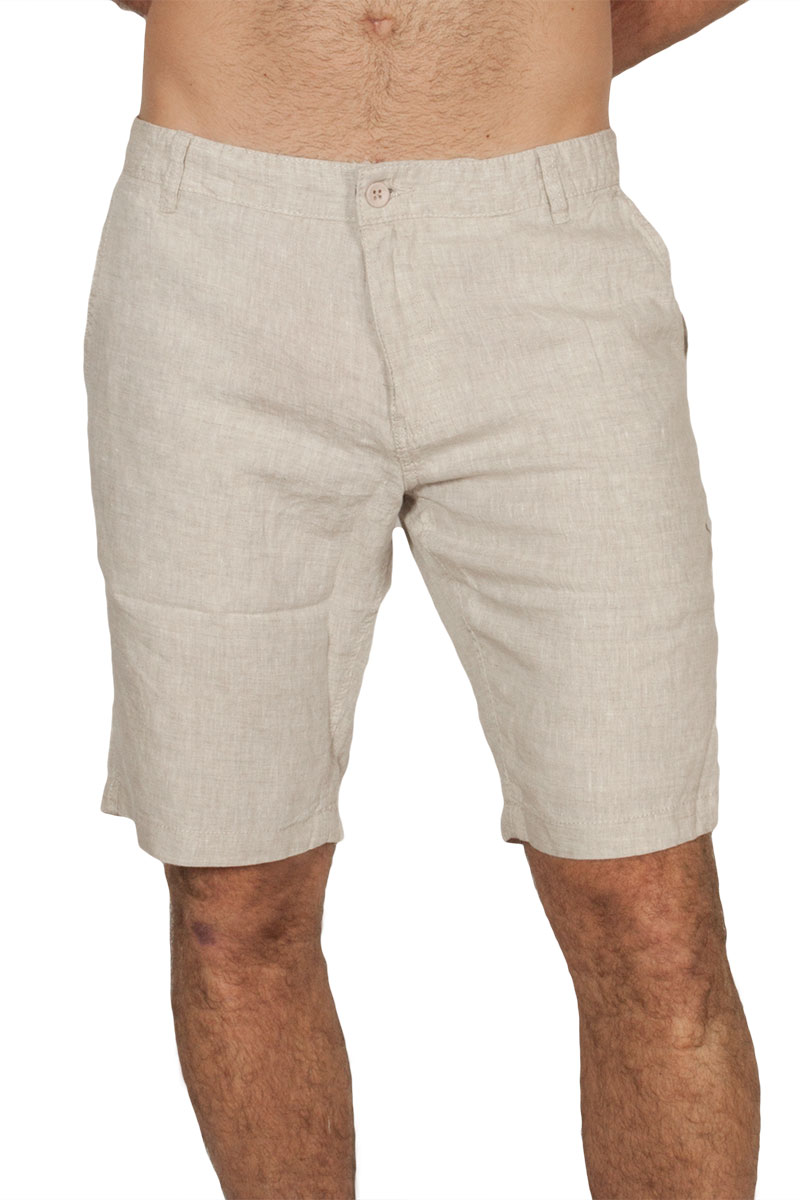 Anerkjendt Shorty cotton-linen mix βερμούδα εκρού