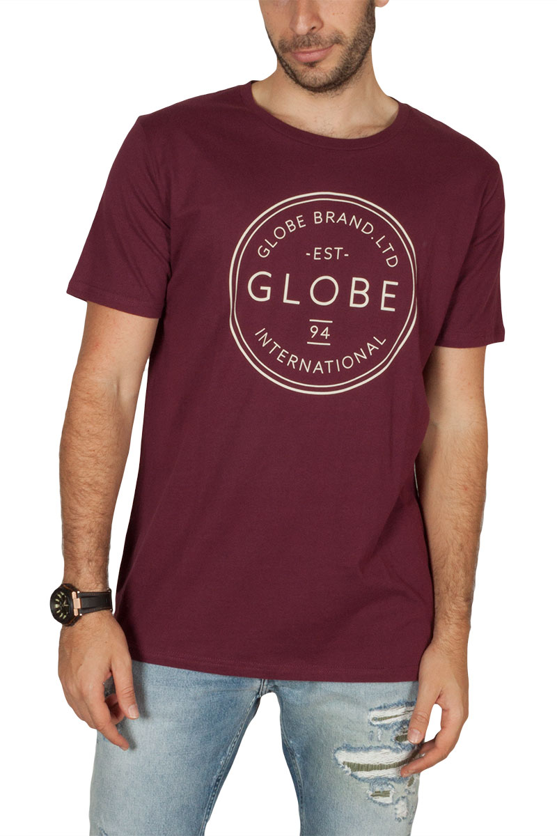Globe ανδρικό t-shirt Winson μπορντό