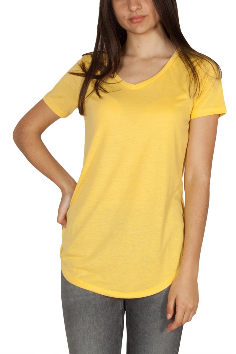 LTB Jaledo γυναικείο t-shirt κίτρινο με V-λαιμόκοψη
