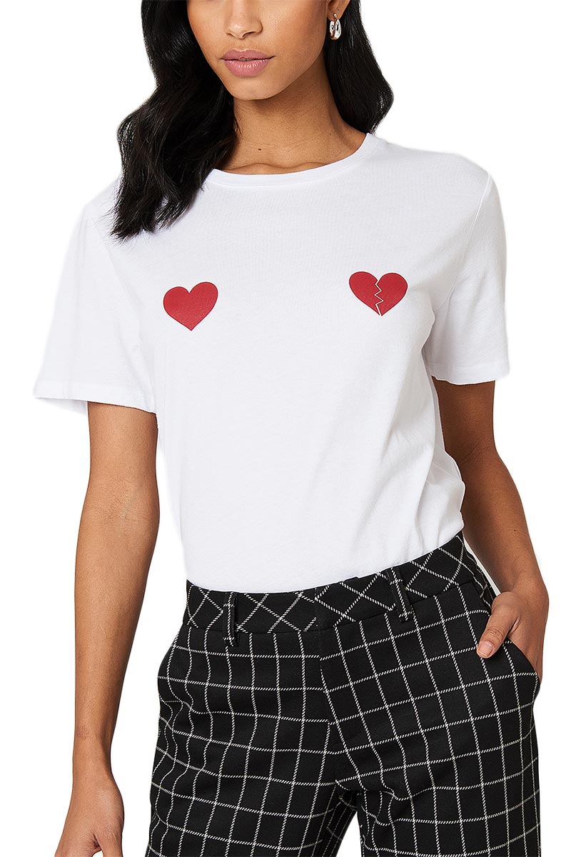 Rut & Circle Heart γυναικείο t-shirt λευκό