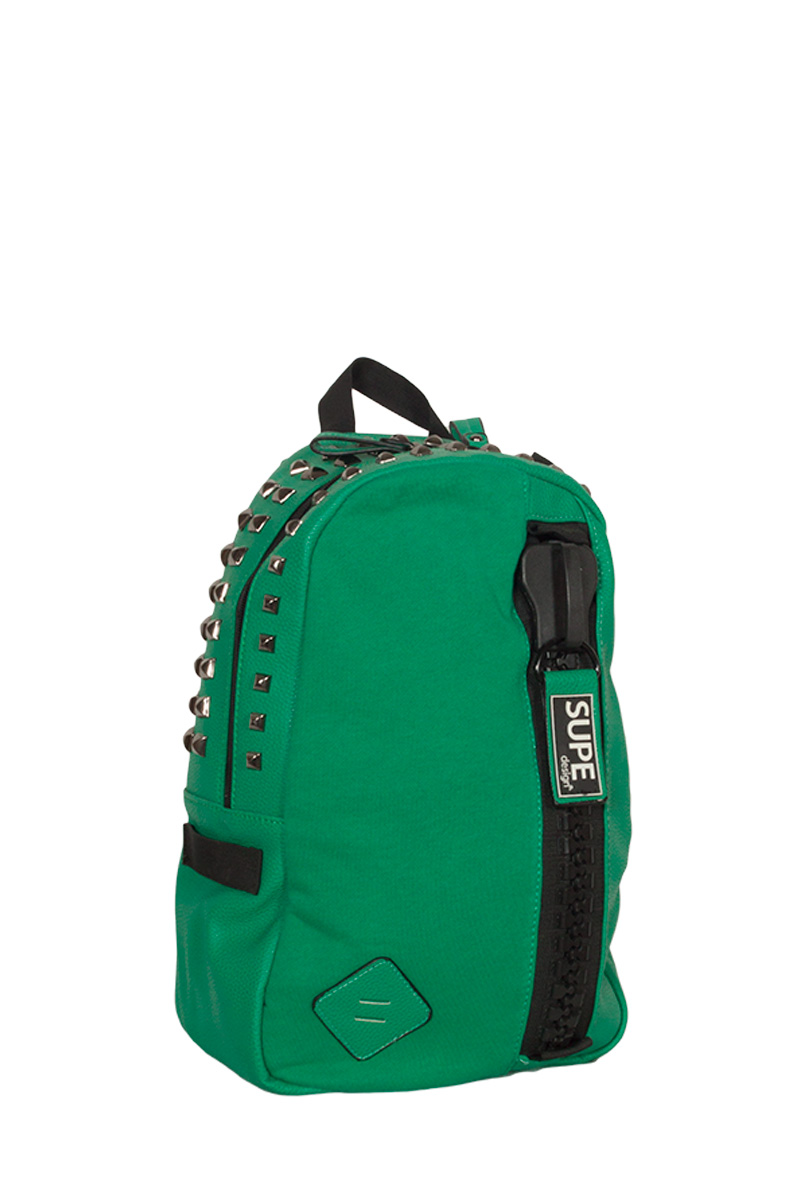 Supe Design mini backpack πράσινο με καρφιά