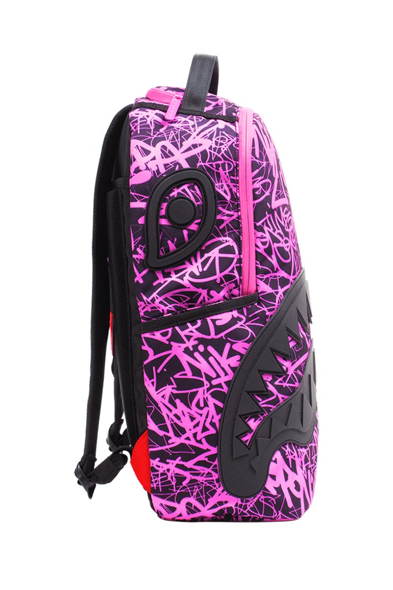 Sprayground backpack pink scribble shark