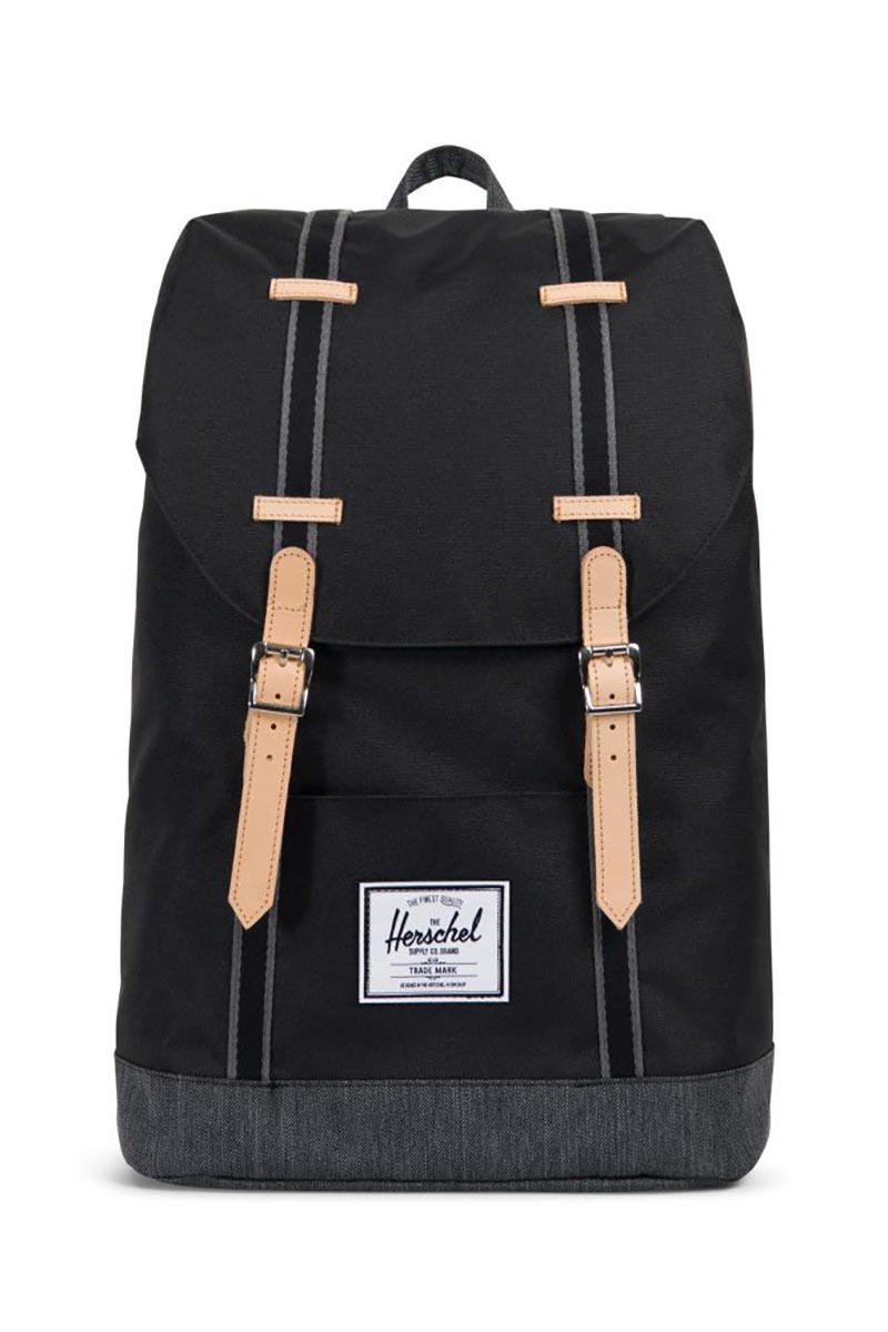 Herschel Retreat Offset backpack black/black denim