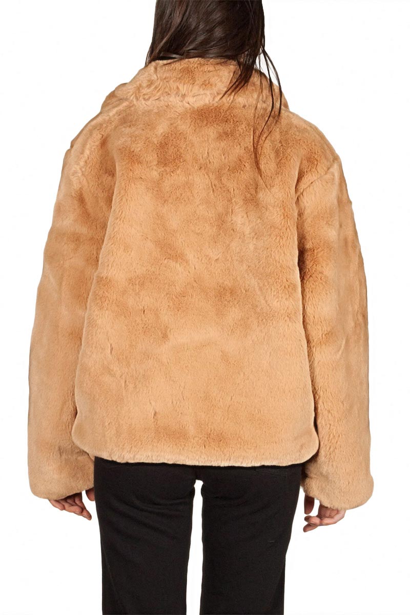 Story Of Lola Luna faux fur jacket camel