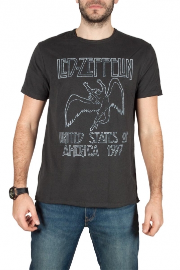 Amplified Led Zeppelin USA Tour 77 t-shirt ανθρακί