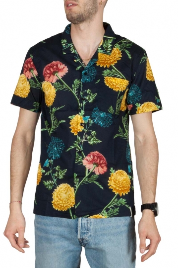 Anerkjendt Leo short sleeve floral shirt navy