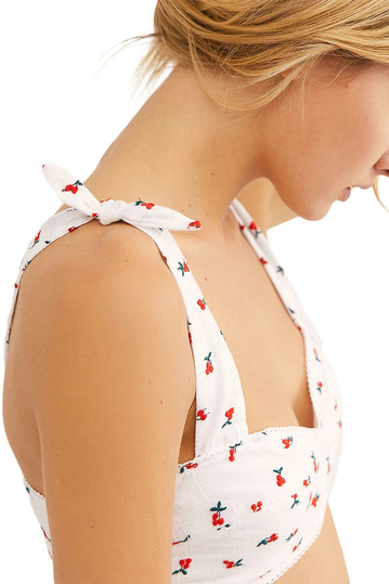 Free People Britt embroidered bralette white