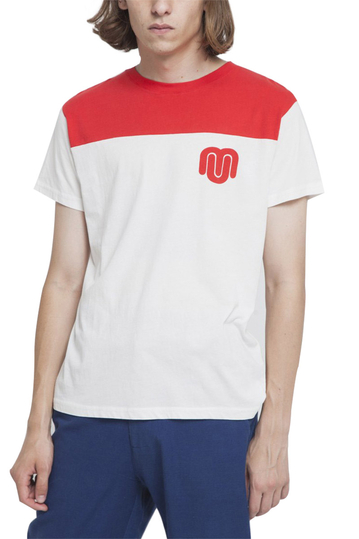 Thinking Mu organic cotton t-shirt red rugby