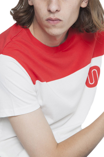 Thinking Mu organic cotton t-shirt red rugby