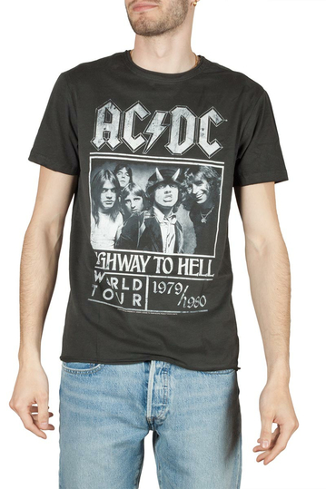 Amplified ACDC Highway to Hell poster t-shirt charcoal