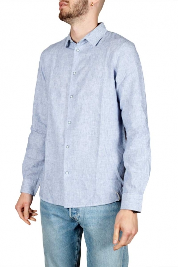 Anerkjendt Niko linen blend shirt light blue melange