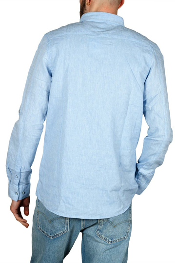 Anerkjendt Niko linen blend πουκάμισο γαλάζιο