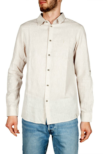 Anerkjendt Niko linen blend shirt ecru