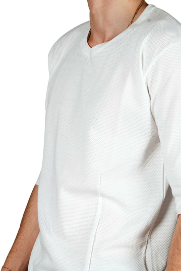 Slim fit ανδρική πικέ μπλούζα Emanuel Navaro λευκή